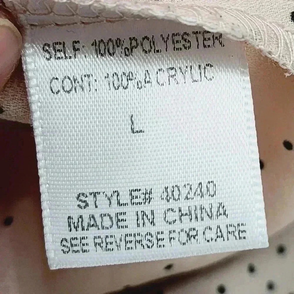 Freeway Button up Pattern Long sleeve Lace Women's Chiffon Blouse L - Picture 6 of 7